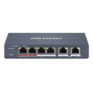 HIKVISION Managed switch DS-3E1106HP-EI, 4x PoE & 2x RJ45 ports, 100Mbps