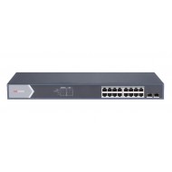 HIKVISION Managed switch DS-3E1518P-SI, 16x PoE & 2x SFP ports, 1000Mbps