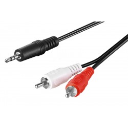 GOOBAY καλώδιο 3.5mm σε 2x RCA 51648, CU, 1m, μαύρο