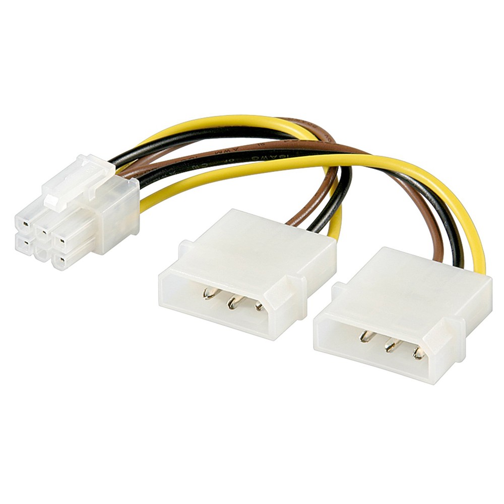 GOOBAY καλώδιο 2x molex 4pin σε 1x 6pin 51360, 0.15m GOOBAY καλώδιο 2x molex 4pin σε 1x 6pin 51360, 0.15m