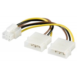 GOOBAY καλώδιο 2x molex 4pin σε 1x 6pin 51360, 0.15m