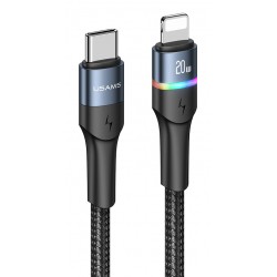 USAMS καλώδιο Lightning σε USB Type-C US-SJ538, 20W, PD, 1.2m, μαύρο