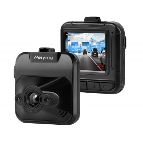 PEIYING κάμερα αυτοκινήτου Basic D110 για παρμπρίζ, 2 οθόνη, 720p HD