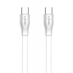 LDNIO καλώδιο USB-C σε USB-C LC131C, 65W PD, 1m, λευκό