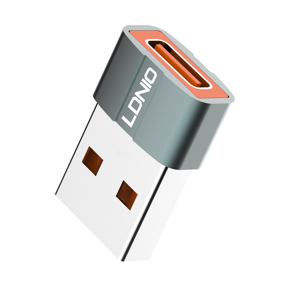 LDNIO αντάπτορας USB σε USB-C LC150, αρσενικό σε θηλυκό, γκρι LDNIO αντάπτορας USB σε USB-C LC150, αρσενικό σε θηλυκό, γκρι