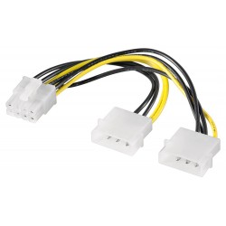 GOOBAY καλώδιο 2x molex 4pin σε 1x 8pin 93241, 0.15m