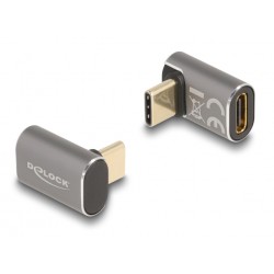 DELOCK αντάπτορας USB-C 60054, αρσενικό σε θηλυκό, 100W, 40Gbps, γκρι