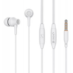 CELEBRAT earphones με μικρόφωνο G25, 3.5mm, 1.2m, λευκά