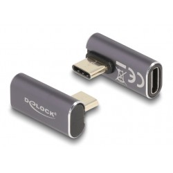 DELOCK αντάπτορας USB-C 60048, αρσενικό σε θηλυκό, 100W, 40Gbps, γκρι