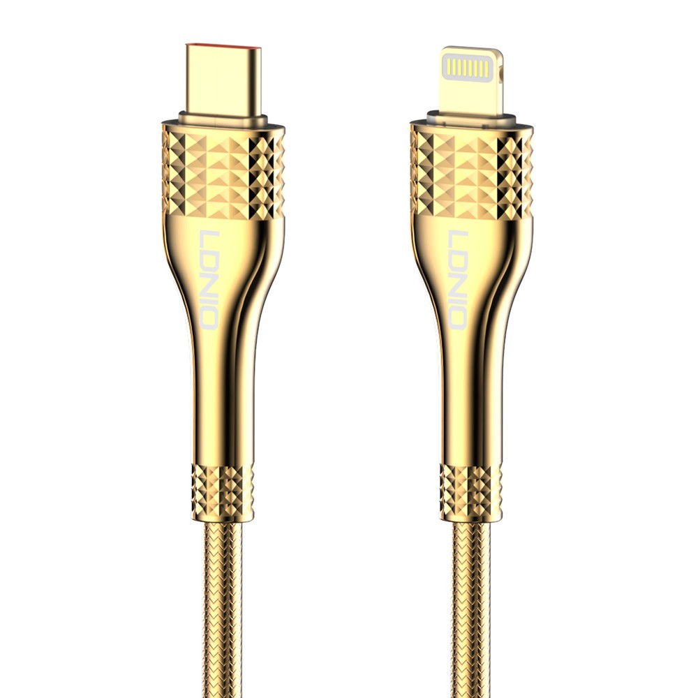 LDNIO καλώδιο Lightning σε USB-C LC651I, 30W, 1m, χρυσό LDNIO καλώδιο Lightning σε USB-C LC651I, 30W, 1m, χρυσό