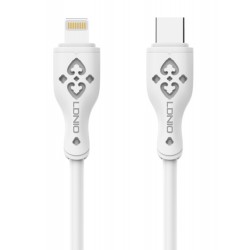 LDNIO καλώδιο Lightning σε USB-C LC812I, 30W PD, 2m, λευκό