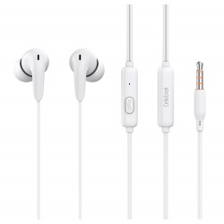 CELEBRAT earphones με μικρόφωνο G26, 3.5mm σύνδεση, Φ10mm, 1.2m, λευκά