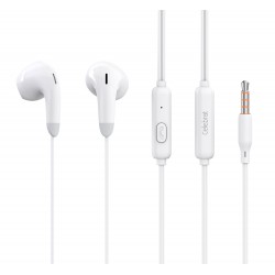 CELEBRAT earphones με μικρόφωνο G27, 3.5mm σύνδεση, Φ14mm, 1.2m, λευκά