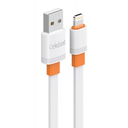 CELEBRAT καλώδιο Lightning σε USB CB-33L, flat, 12W, 1m, λευκό