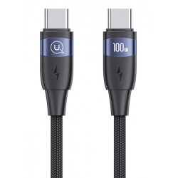 USAMS καλώδιο USB-C σε USB-C US-SJ633, 100W PD, 2m, μαύρο