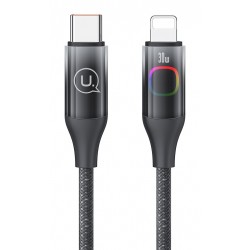 USAMS καλώδιο Lightning σε USB-C US-SJ638, 30W PD, 1.2m, μαύρο