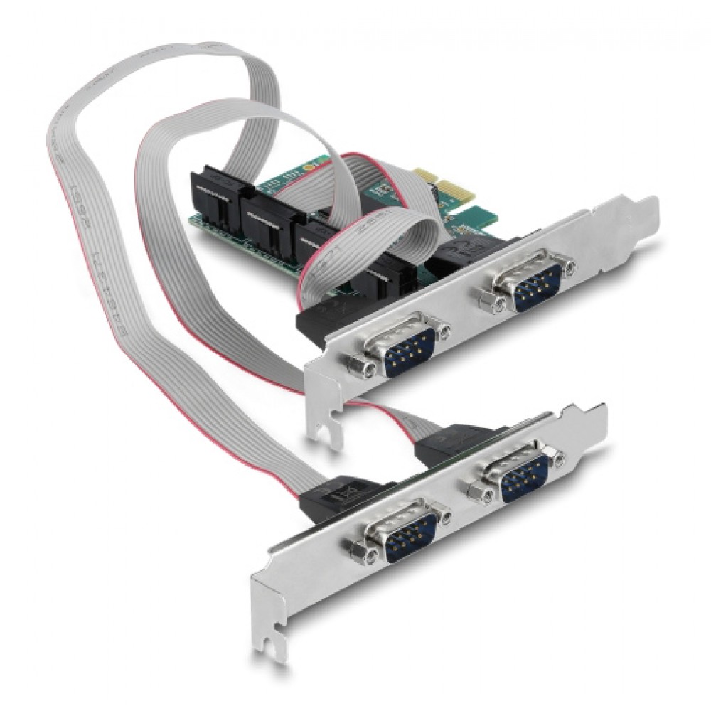 DELOCK κάρτα επέκτασης PCIe σε 4x RS-232 90410, 115.2Kbps DELOCK κάρτα επέκτασης PCIe σε 4x RS-232 90410, 115.2Kbps