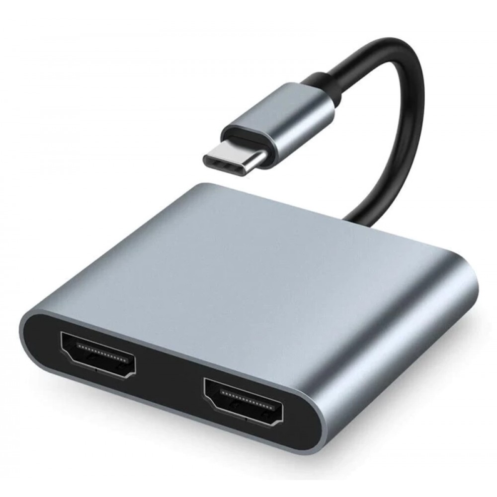 POWERTECH docking station CAB-UC083, 2 θυρών HDMI, USB-C, 4K, γκρι POWERTECH docking station CAB-UC083, 2 θυρών HDMI, USB-C, 4K, γκρι