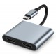 POWERTECH docking station CAB-UC083, 2 θυρών HDMI, USB-C, 4K, γκρι POWERTECH docking station CAB-UC083, 2 θυρών HDMI, USB-C, 4K, γκρι