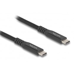 DELOCK καλώδιο USB-C 80023, 100W, 20 Gbps, 0.5m, USB4, E-Marker, μαύρο