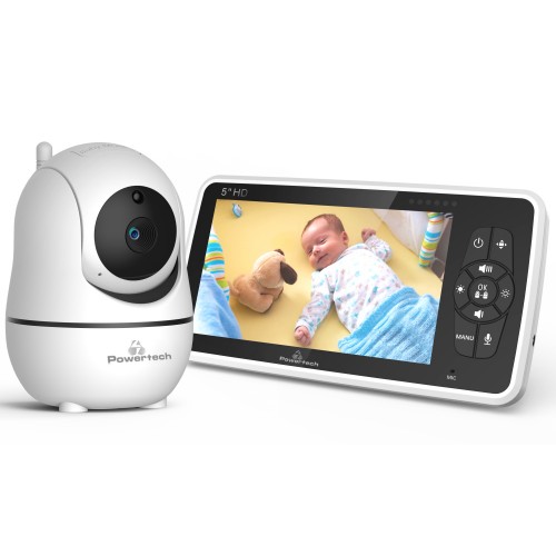 POWERTECH ενδοεπικοινωνία μωρού PT-1188 με κάμερα & οθόνη 5, 720p, PTZ