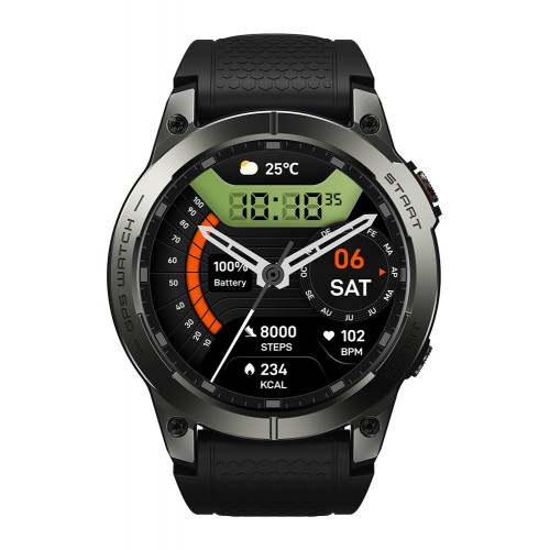 ZEBLAZE smartwatch Stratos 3 Pro, heart rate, 1.43 AMOLED, GPS, μαύρο