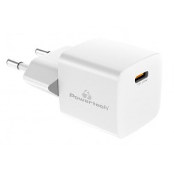 POWERTECH φορτιστής τοίχου PT-1223, USB-C, 20W, λευκός