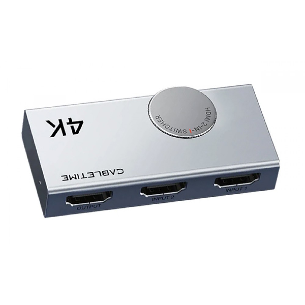 CABLETIME HDMI switch CT-HS4K-AG, 2 σε 1, 4K/60Hz, bi-directional, γκρι CABLETIME HDMI switch CT-HS4K-AG, 2 σε 1, 4K/60Hz, bi-directional, γκρι