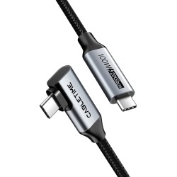 CABLETIME καλώδιο USB-C CT-CMCML-AG1, γωνιακό, 100W 20Gbps 4K, 1m, μαύρο