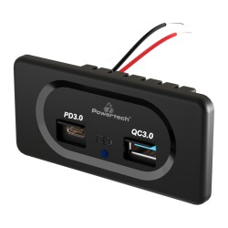 POWERTECH πρίζα USB για σκάφη & οχήματα PTL-008, USB & USB-C, 36W