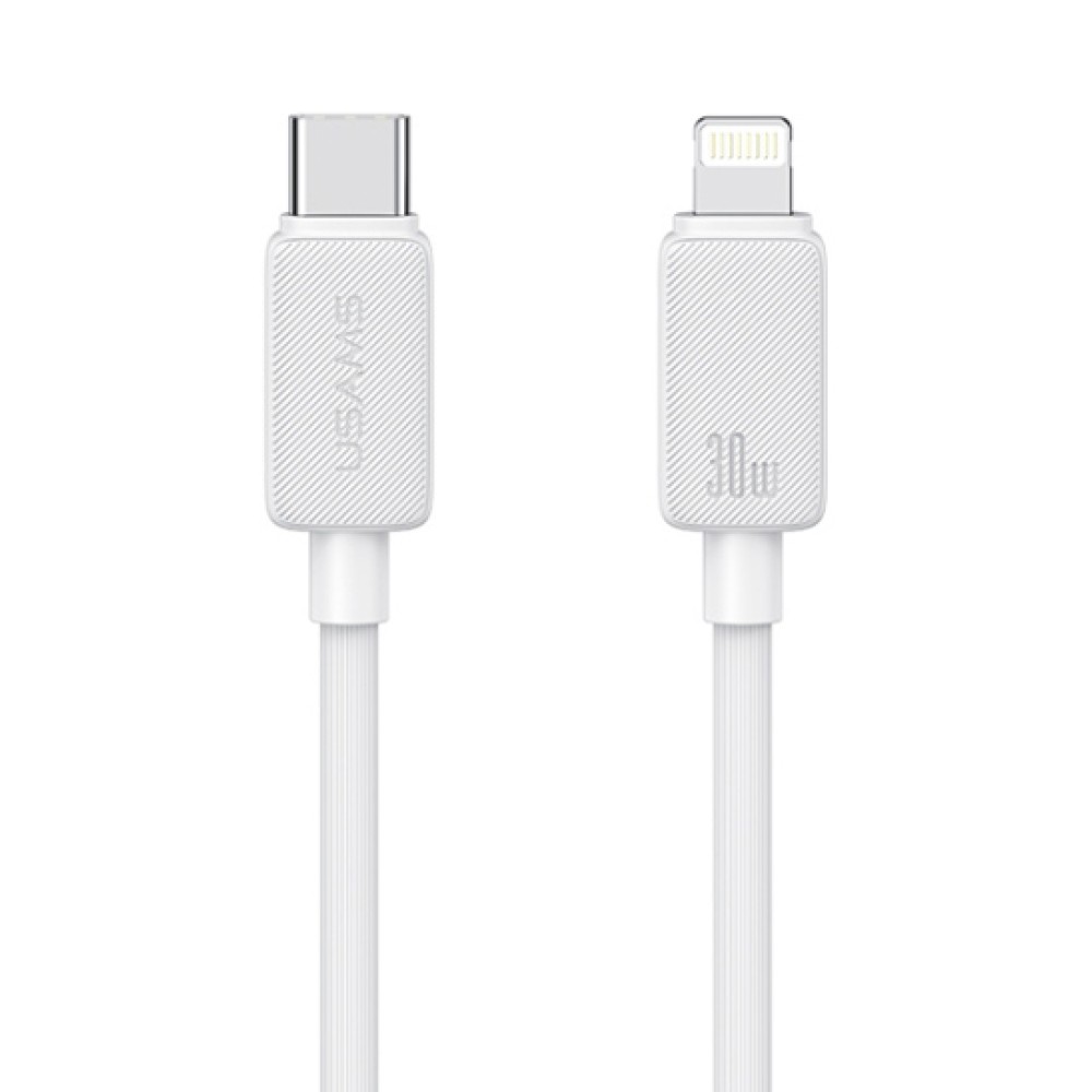 USAMS καλώδιο Lightning σε USB-C US-SJ692, 30W, 480Mbps, 1m, λευκό USAMS καλώδιο Lightning σε USB-C US-SJ692, 30W, 480Mbps, 1m, λευκό