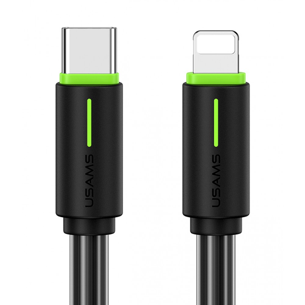 USAMS καλώδιο Lightning σε USB-C US-SJ735, 30W, 480Mbps, 1m, μαύρο USAMS καλώδιο Lightning σε USB-C US-SJ735, 30W, 480Mbps, 1m, μαύρο