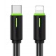 USAMS καλώδιο Lightning σε USB-C US-SJ735, 30W, 480Mbps, 1m, μαύρο USAMS καλώδιο Lightning σε USB-C US-SJ735, 30W, 480Mbps, 1m, μαύρο