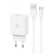 USAMS φορτιστής τοίχου SCXLTZ02 με καλώδιο USB-C, USB, 18W, λευκός USAMS φορτιστής τοίχου SCXLTZ02 με καλώδιο USB-C, USB, 18W, λευκός