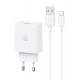 USAMS φορτιστής τοίχου SCXLTZ03 με καλώδιο Lightning, USB, 18W, λευκός USAMS φορτιστής τοίχου SCXLTZ03 με καλώδιο Lightning, USB, 18W, λευκός