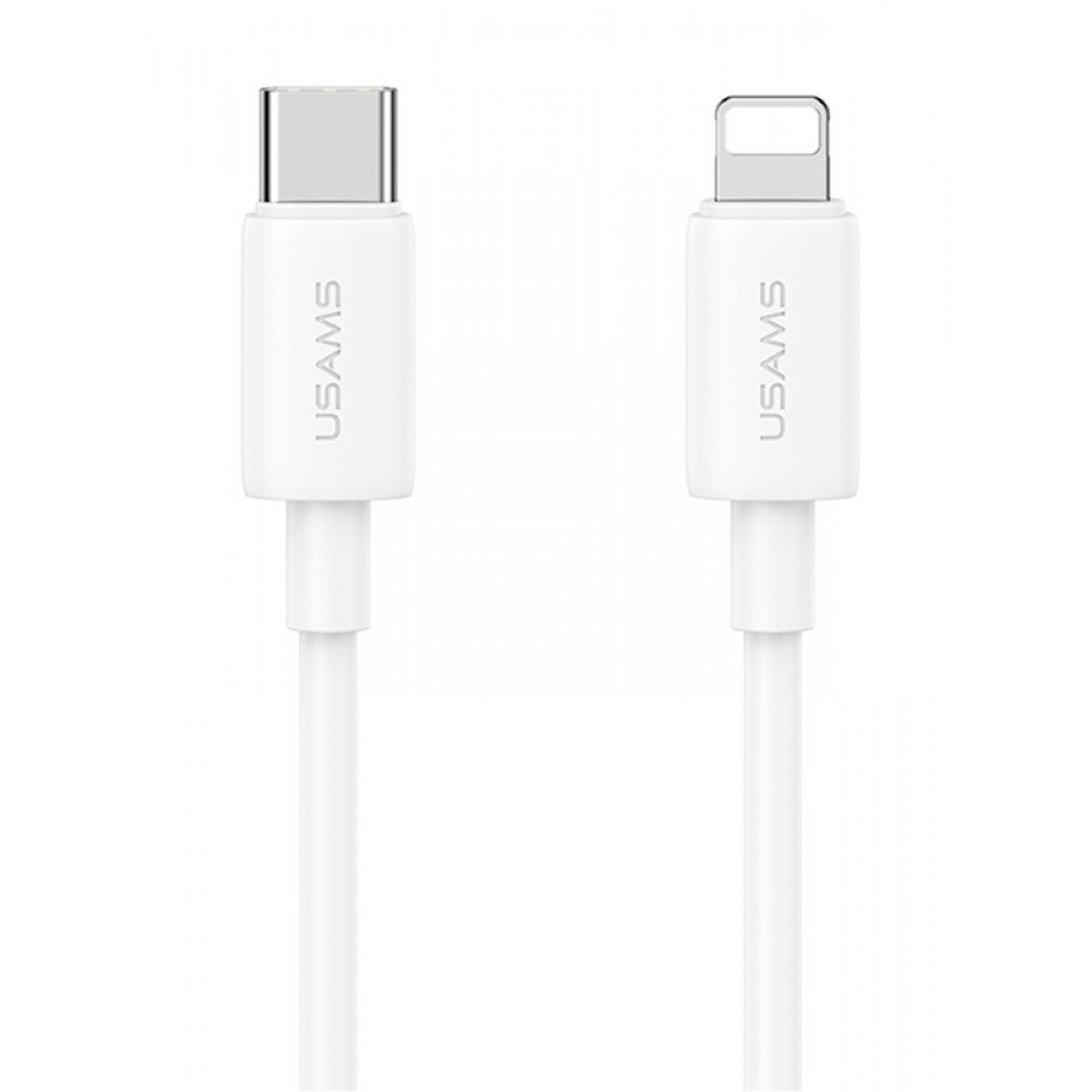 USAMS καλώδιο Lightning σε USB-C US-SJ712, 30W, 480Mbps, 1m, λευκό USAMS καλώδιο Lightning σε USB-C US-SJ712, 30W, 480Mbps, 1m, λευκό