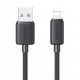 USAMS καλώδιο Lightning σε USB US-SJ689, 2.4A, 480Mbps, 1m, μαύρο USAMS καλώδιο Lightning σε USB US-SJ689, 2.4A, 480Mbps, 1m, μαύρο
