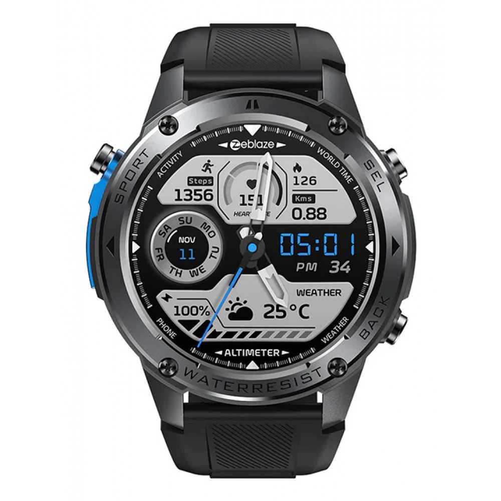 ZEBLAZE smartwatch Stratos 2 Ultra, heart rate, 1.43" AMOLED, GPS, MIL-STD-810H, μαύρο ZEBLAZE smartwatch Stratos 2 Ultra, heart rate, 1.43" AMOLED, GPS, MIL-STD-810H, μαύρο