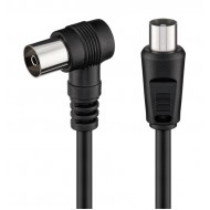 POWERTECH καλώδιο κεραίας RF αρσενικό - RF θηλυκό CAB-V041, γωνιακό, μαύρο, 1.5m