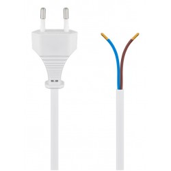 GOOBAY καλώδιο τροφοδοσίας 51345, 2x 0.75mm², 1.5m, λευκό