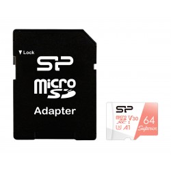 SILICON POWER κάρτα μνήμης microSDXC Superior, 64GB, C10 UHS-I U3 A1 V30