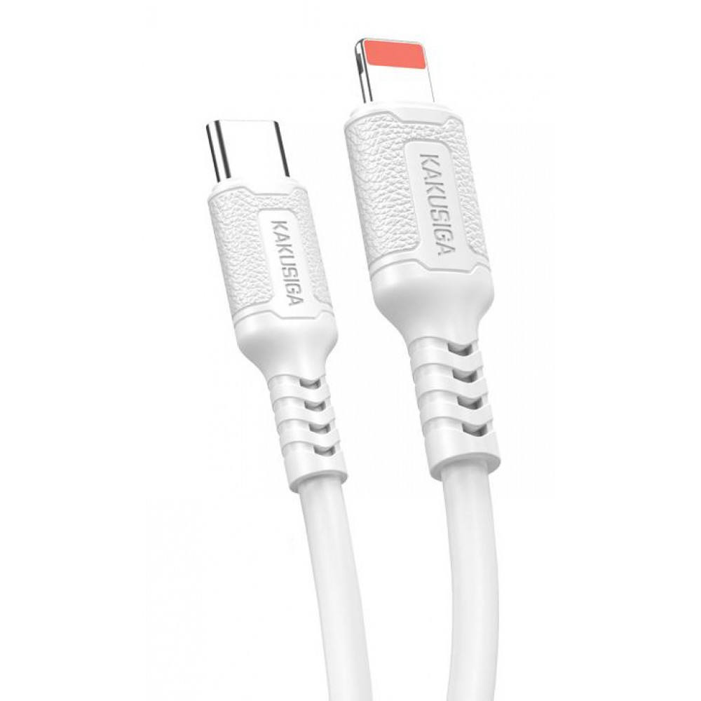 KAKUSIGA καλώδιο Lightning σε USB-C KSC-984, σιλικόνης, 27W, 480Mbps, 1m, λευκό KAKUSIGA καλώδιο Lightning σε USB-C KSC-984, σιλικόνης, 27W, 480Mbps, 1m, λευκό