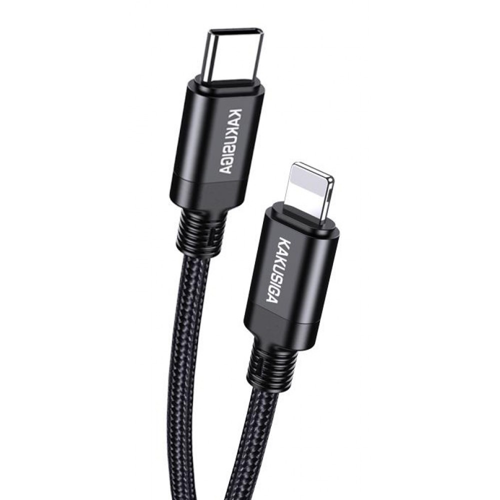 KAKUSIGA καλώδιο Lightning σε USB-C KSC-970, 27W, 480Mbps, 1m, μαύρο KAKUSIGA καλώδιο Lightning σε USB-C KSC-970, 27W, 480Mbps, 1m, μαύρο