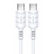 KAKUSIGA καλώδιο USB-C σε USB-C KSC-710, 60W, 480Mbps, 1.2m, λευκό KAKUSIGA καλώδιο USB-C σε USB-C KSC-710, 60W, 480Mbps, 1.2m, λευκό