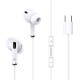 KAKUSIGA earphones με μικρόφωνο KSC-727, USB-C σύνδεση, 14.2mm, 1.2m, λευκά KAKUSIGA earphones με μικρόφωνο KSC-727, USB-C σύνδεση, 14.2mm, 1.2m, λευκά