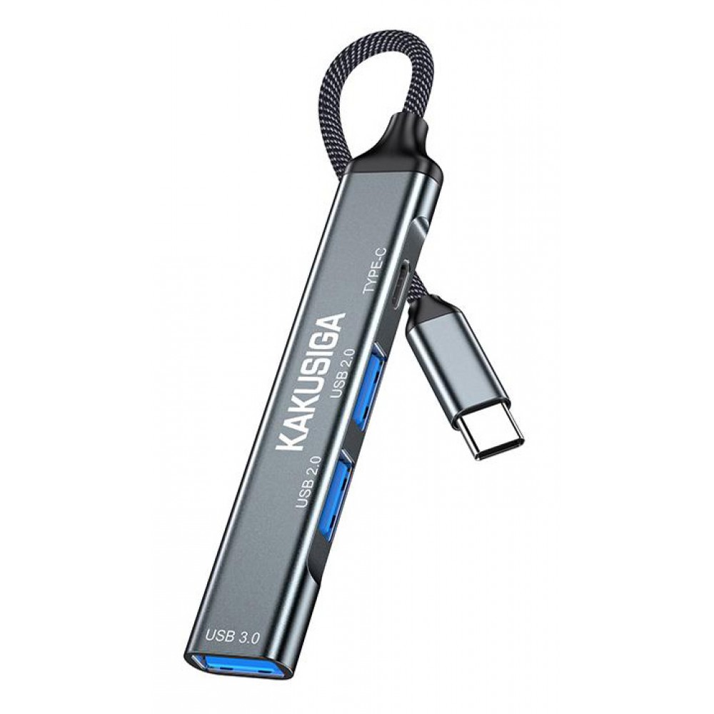 KAKUSIGA USB hub KSC-1417, 4x θυρών, USB 3.0, 5Gbps, USB-C σύνδεση, γκρι KAKUSIGA USB hub KSC-1417, 4x θυρών, USB 3.0, 5Gbps, USB-C σύνδεση, γκρι