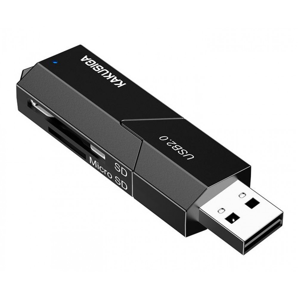 KAKUSIGA card reader KSC-1411 για SD & micro SD, 480Mbps, USB σύνδεση, μαύρο KAKUSIGA card reader KSC-1411 για SD & micro SD, 480Mbps, USB σύνδεση, μαύρο