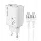POWERTECH φορτιστής τοίχου PT-1415 με καλώδιο, USB/2x USB-C, 65W, GaN, λευκός POWERTECH φορτιστής τοίχου PT-1415 με καλώδιο, USB/2x USB-C, 65W, GaN, λευκός