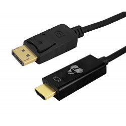 POWERTECH καλώδιο DisplayPort σε HDMI CAB-H184, 4K/30Hz, 21.6 Gbps, 2m, μαύρο