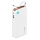 USAMS power bank CD225 με καλώδιο Lightning, 2x θύρες εξόδου, 10000mAh, 20W, λευκό